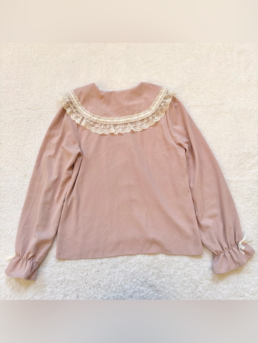 Blouse Jirai Kei Ryosan Lolita Lace Tops Japan Idol White Pink Dear My Love Bow - Picture 4 of 5